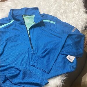 tek gear Blue Quarter-Zip Performance Sweater with Mint Trim
